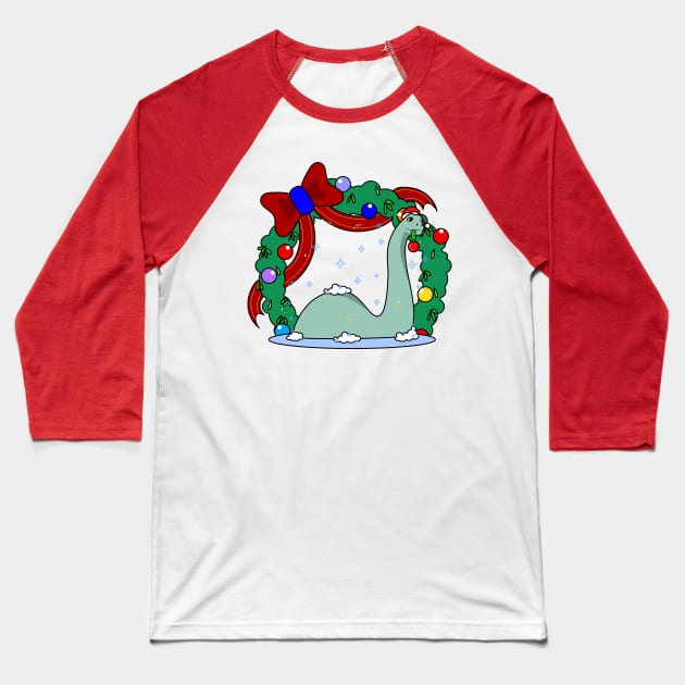 Gertie's Christmas Wreath Baseball T-Shirt by DeepDiveThreads